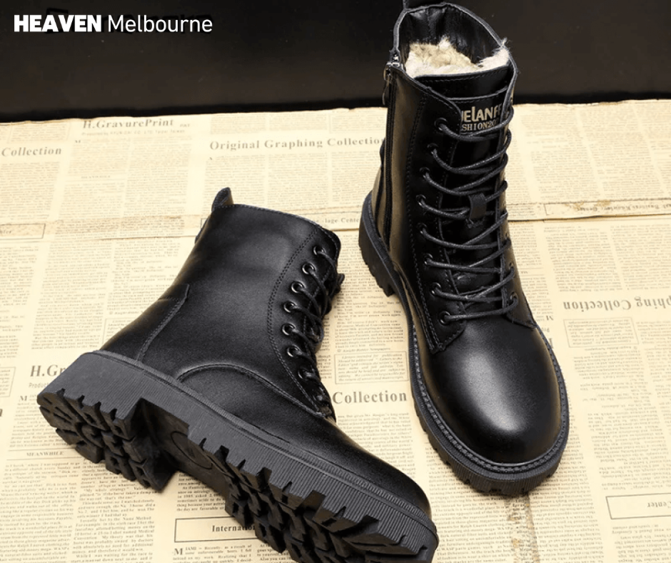 Cecilia - Black Leather Winter Boots