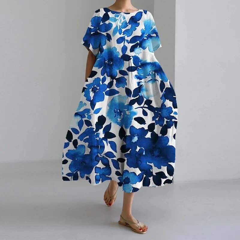 BlossomBoho - Spring Floral Wide Dress