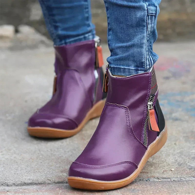 Comfort Ankle Boots with Arch Support Zip Closure