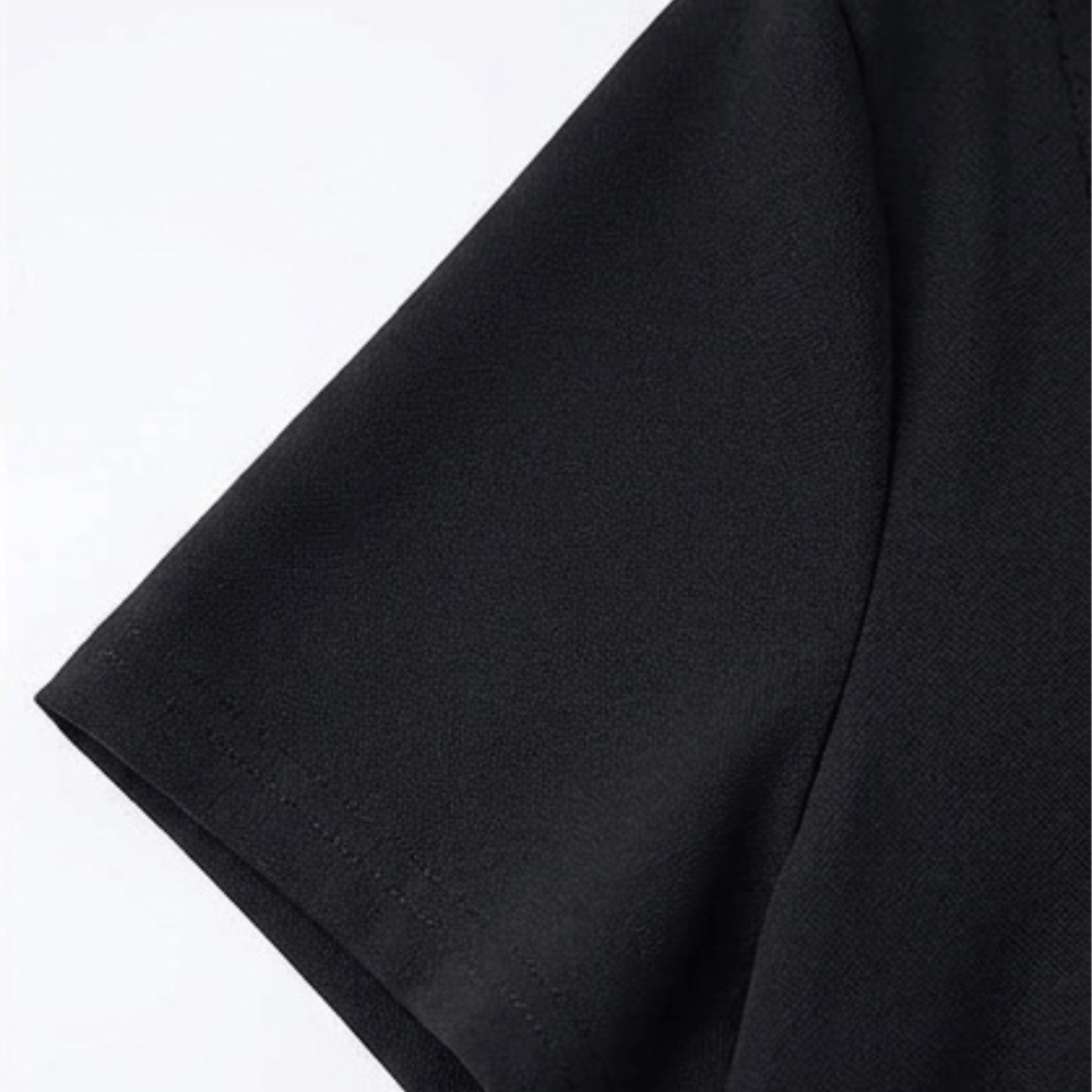 Square-Neck Cotton Blend Women's Midi Dress with Side Pockets
