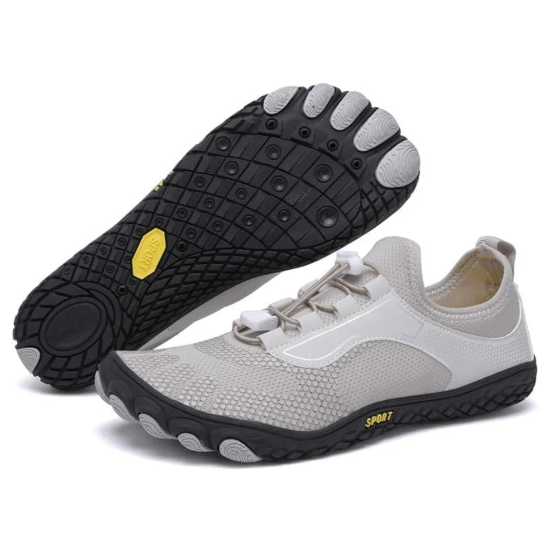 Lightweight Barefoot Sneakers with Breathable Mesh Upper and Toggle Lace Closure