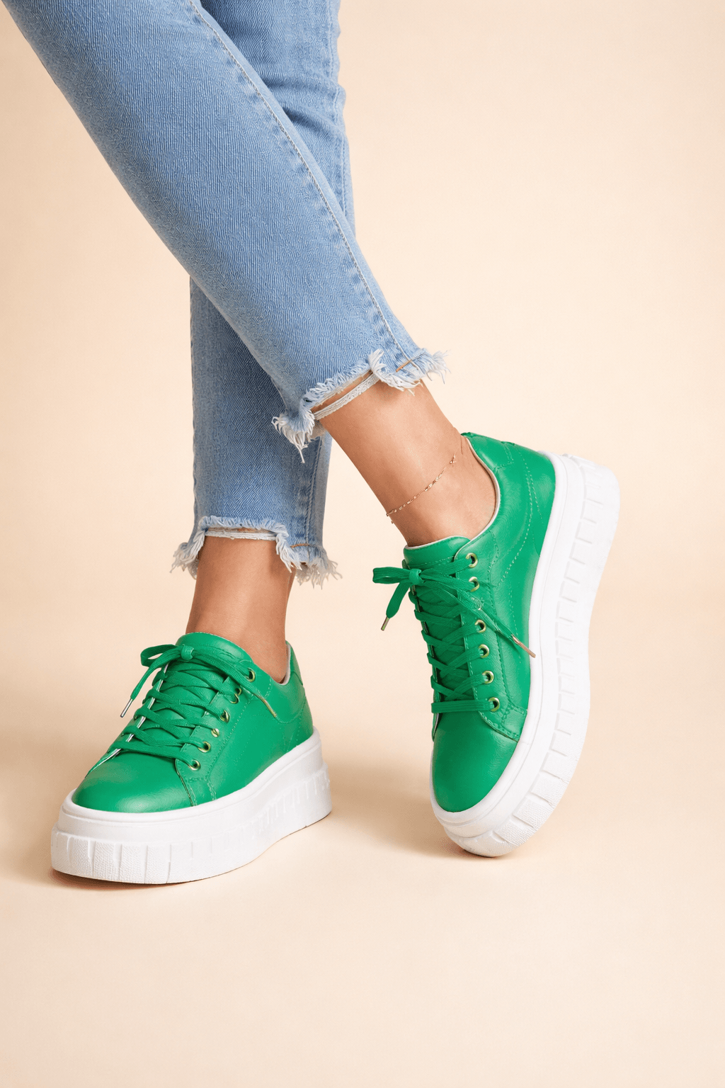 Charlotte Bellini Cushioned Platform Sneakers with Lace-Up Front