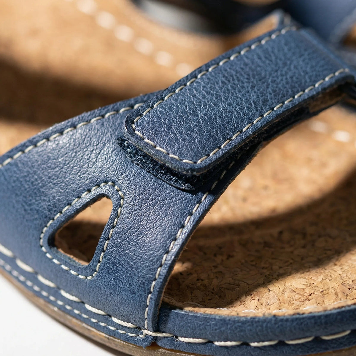 Orthopedic Walking Sandals with Adjustable Straps and Low Wedge Sole