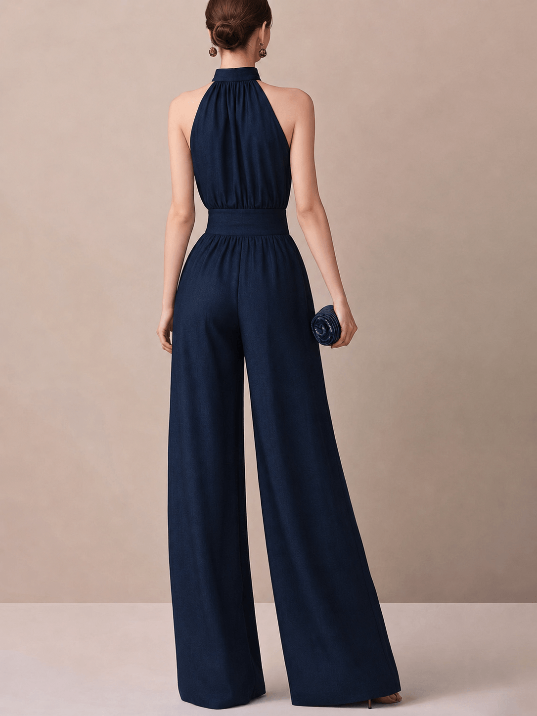 Montserrat Halter Blouse and Palazzo Pants Two-Piece Co-Ord Set for Women