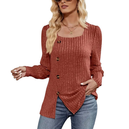 Sarah Chic Top With Square Collar