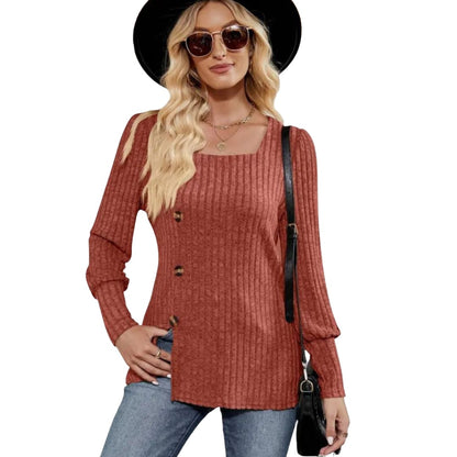 Sarah Chic Top With Square Collar