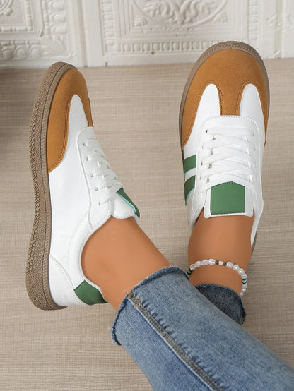 Pamela Panelled Lace-Up Women's Cushioned Sneakers with Arch Support