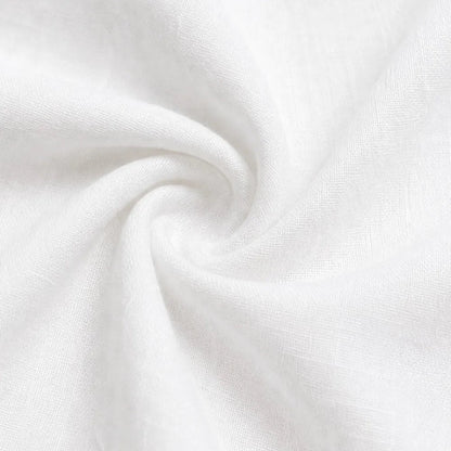 Soléne Oversized V-Neck Linen-Look Summer Dress with Half Sleeves and Button Placket