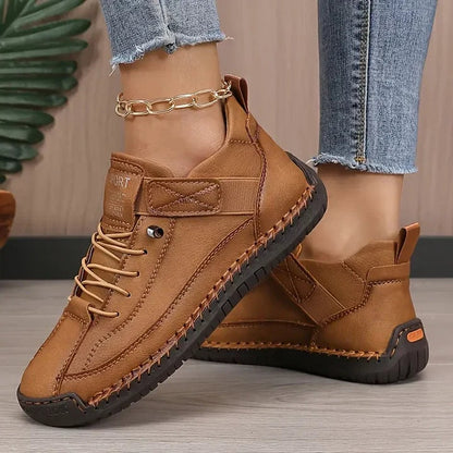 Women's Suede Comfort Sneakers with Orthopedic Cushioned Insole