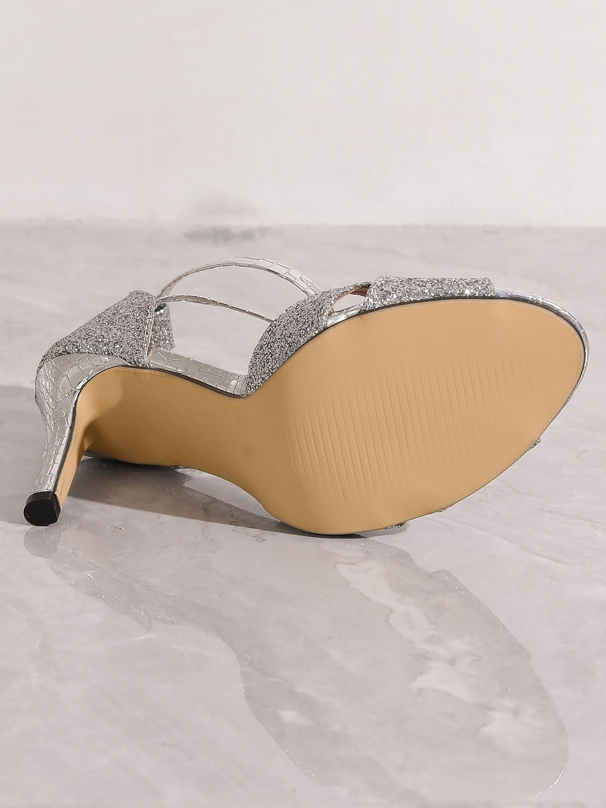 Aurevielle Shine Crystal Strap Stiletto Sandals for Women