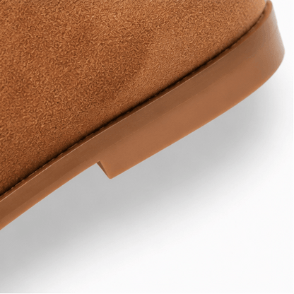 Women's Suede-Look Pointed-Toe Loafers with Cushioned Footbed