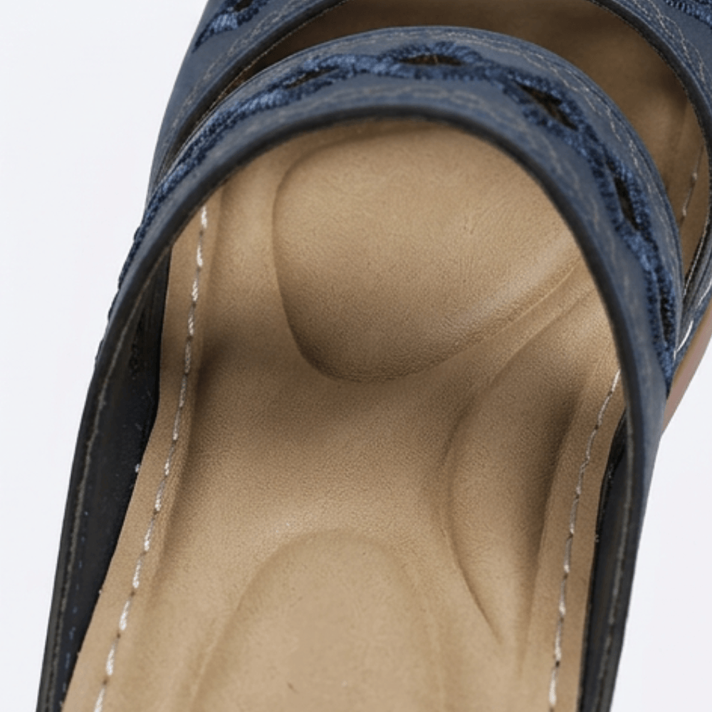 Women's Cushioned Wedge Sandals with Arch Support Footbed