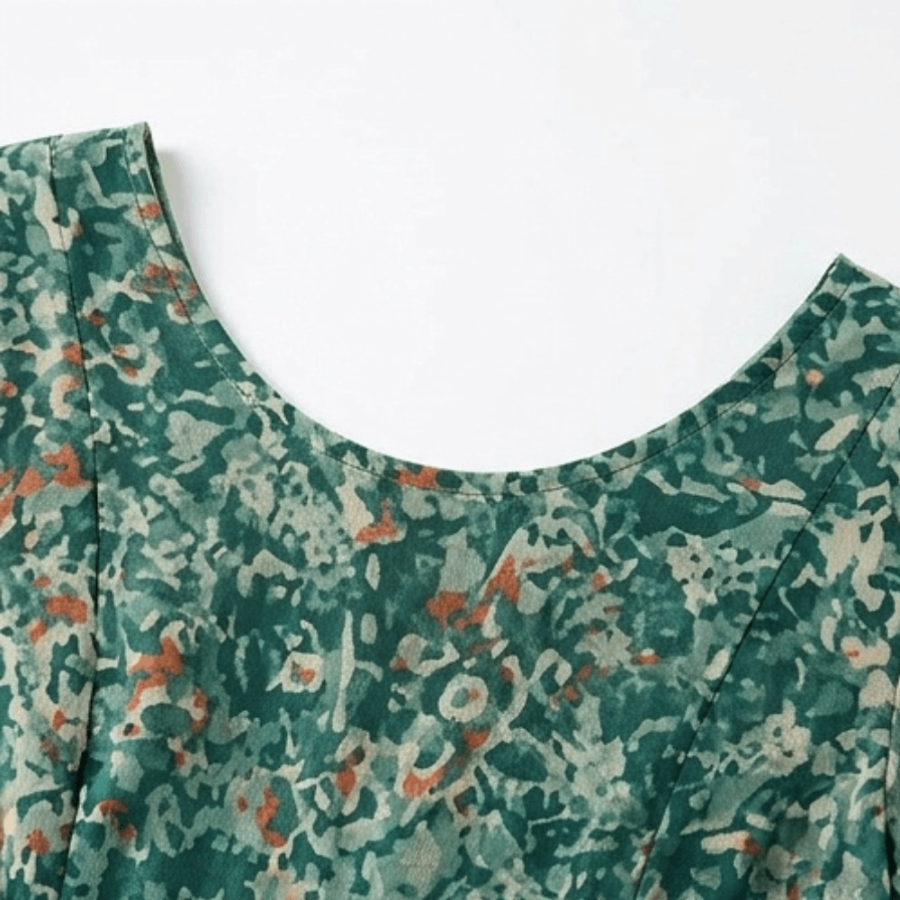 Kynara Flutter-Sleeve Floral Fit-and-Flare Women's Summer Midi Dress with Sheer Overlay