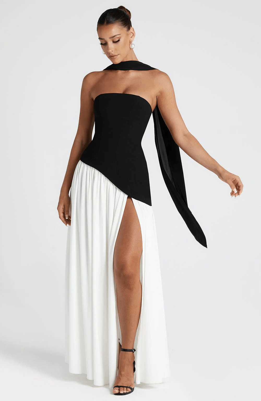 Strapless Split Formal Christmas Dress for Cocktail Evening Maxi Occasions