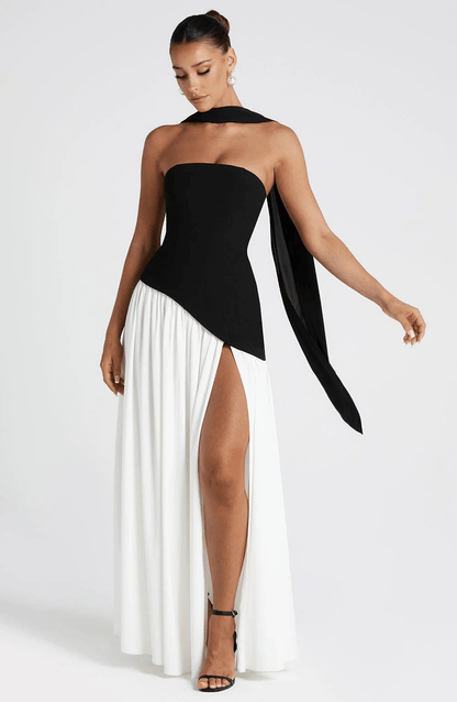 Strapless Split Formal Christmas Dress for Cocktail Evening Maxi Occasions