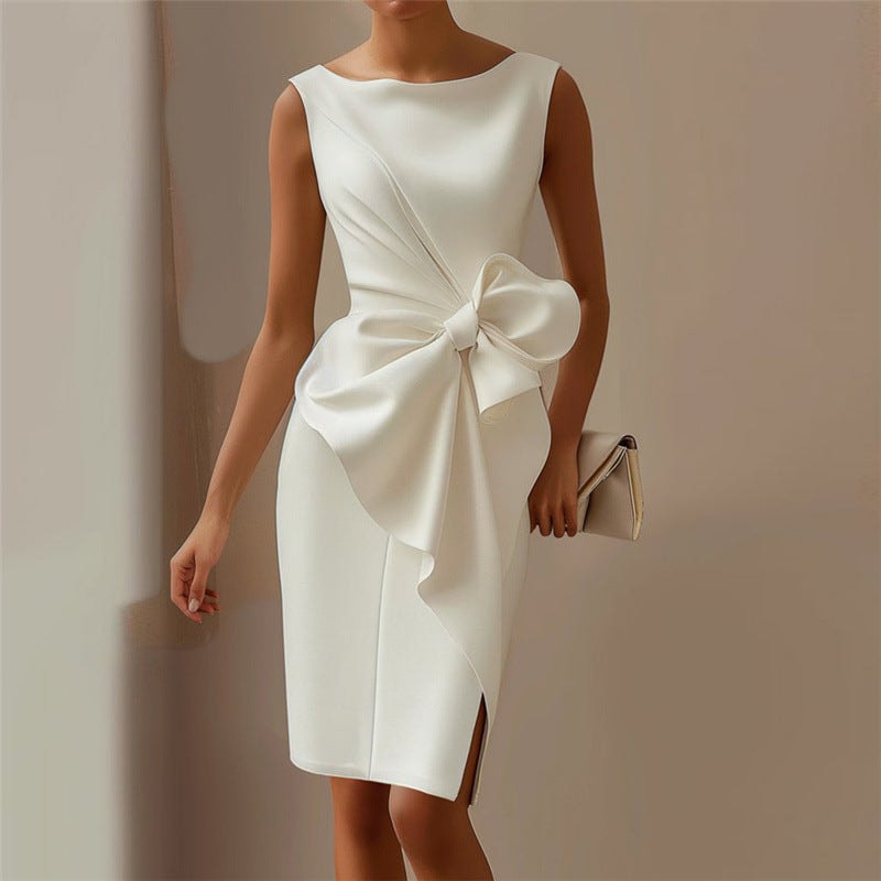 Cordelia Ashworth Bow Detail Midi Sheath Dress for Christmas Dress Occasions