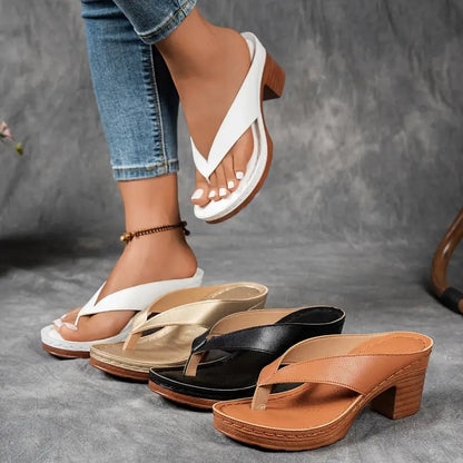 Marilyn Orthopedic Heeled Thong Sandals for Women