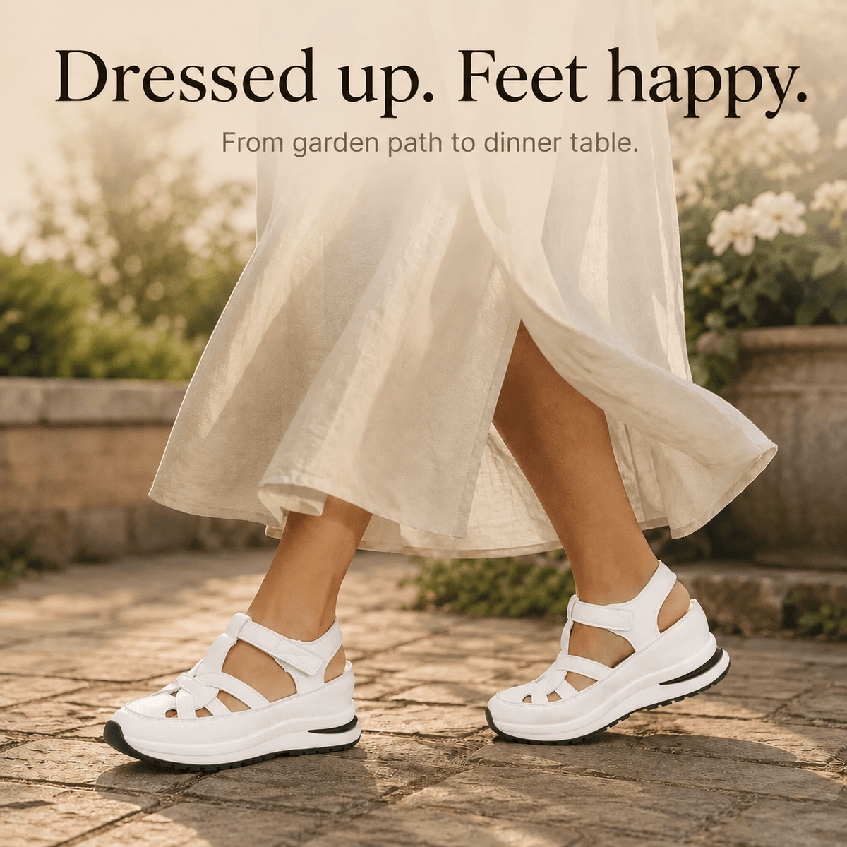 Women's Cushioned Platform Sandals with Adjustable Cage Strap