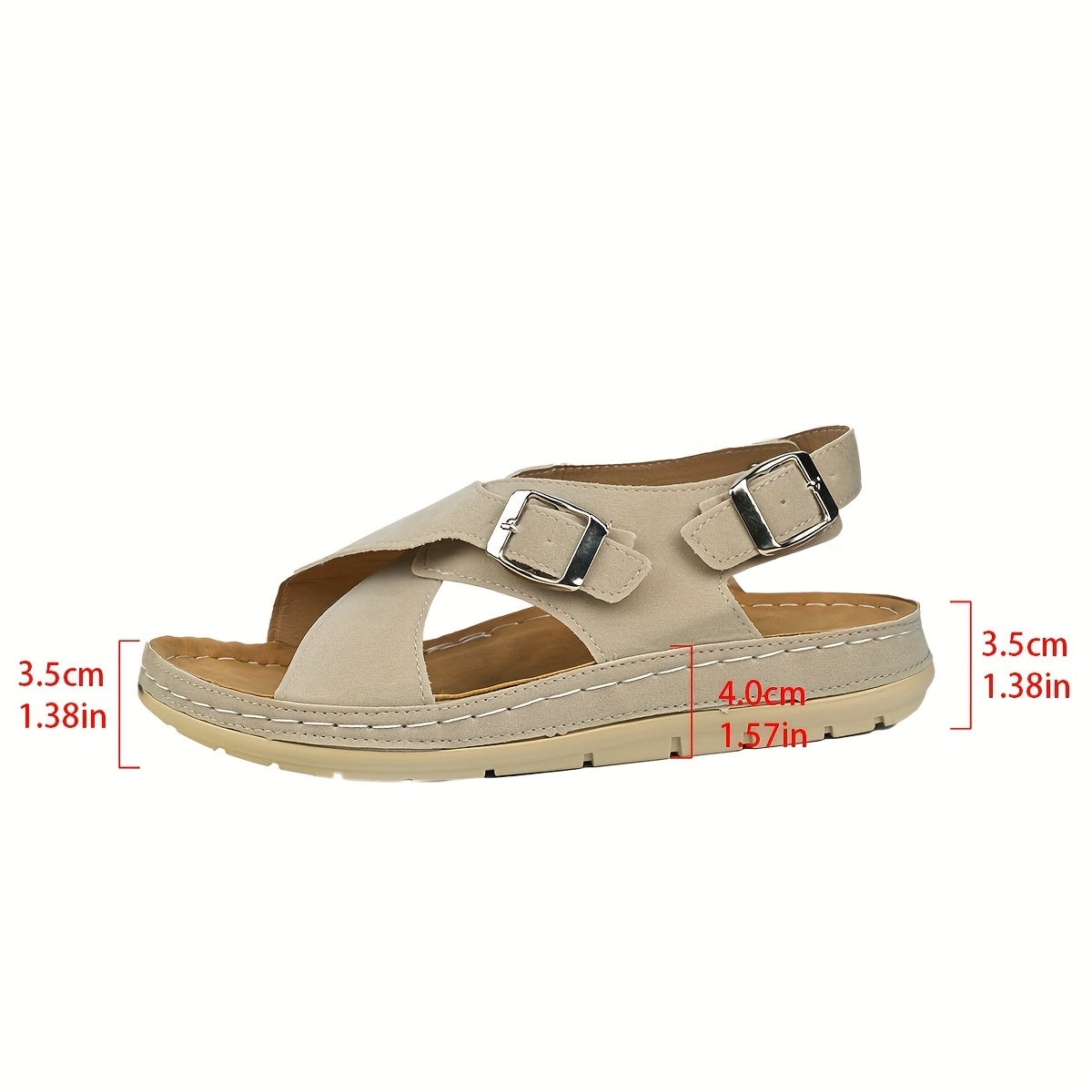 Liora Comfortable Criss-Cross Flat Sandals with Adjustable Buckle Straps