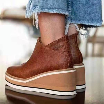 Madeline Rossi Platform Ankle Boots with Side Zip for Women