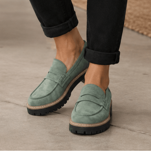 Women's Platform Loafers with Cushioned Comfort Footbed