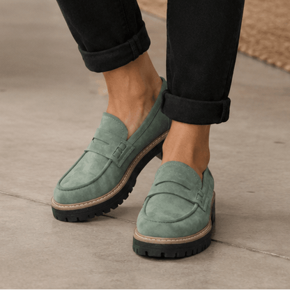 Women's Platform Loafers with Cushioned Comfort Footbed