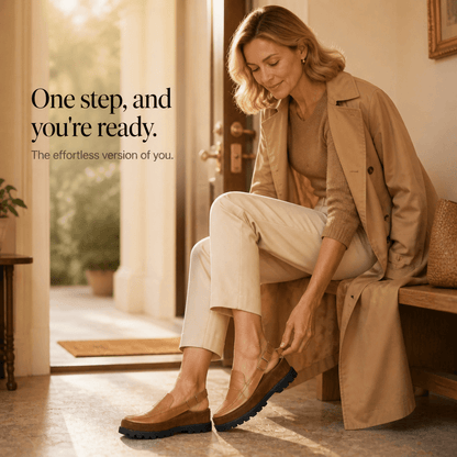 Solvana Cushioned Leather Flat Shoes with Slingback Strap and Chunky Sole