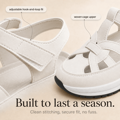 Women's Cushioned Platform Sandals with Adjustable Cage Strap