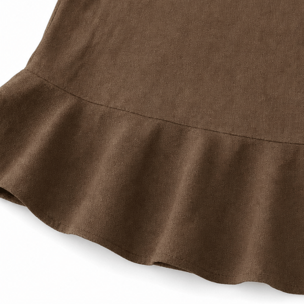 Ruffle V-Neck Peplum Top with Bow Tie for Women in Sleeveless Style