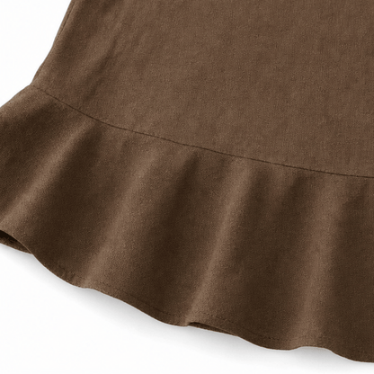 Ruffle V-Neck Peplum Top with Bow Tie for Women in Sleeveless Style