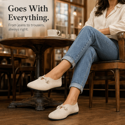 Sollea Suede Slip-On Flats with Cushioned Sole and Rope Bow