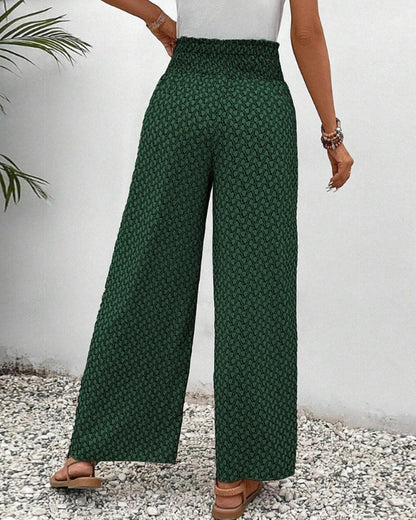 Vera Elastic-Waist Wide-Leg Linen Pants for Women