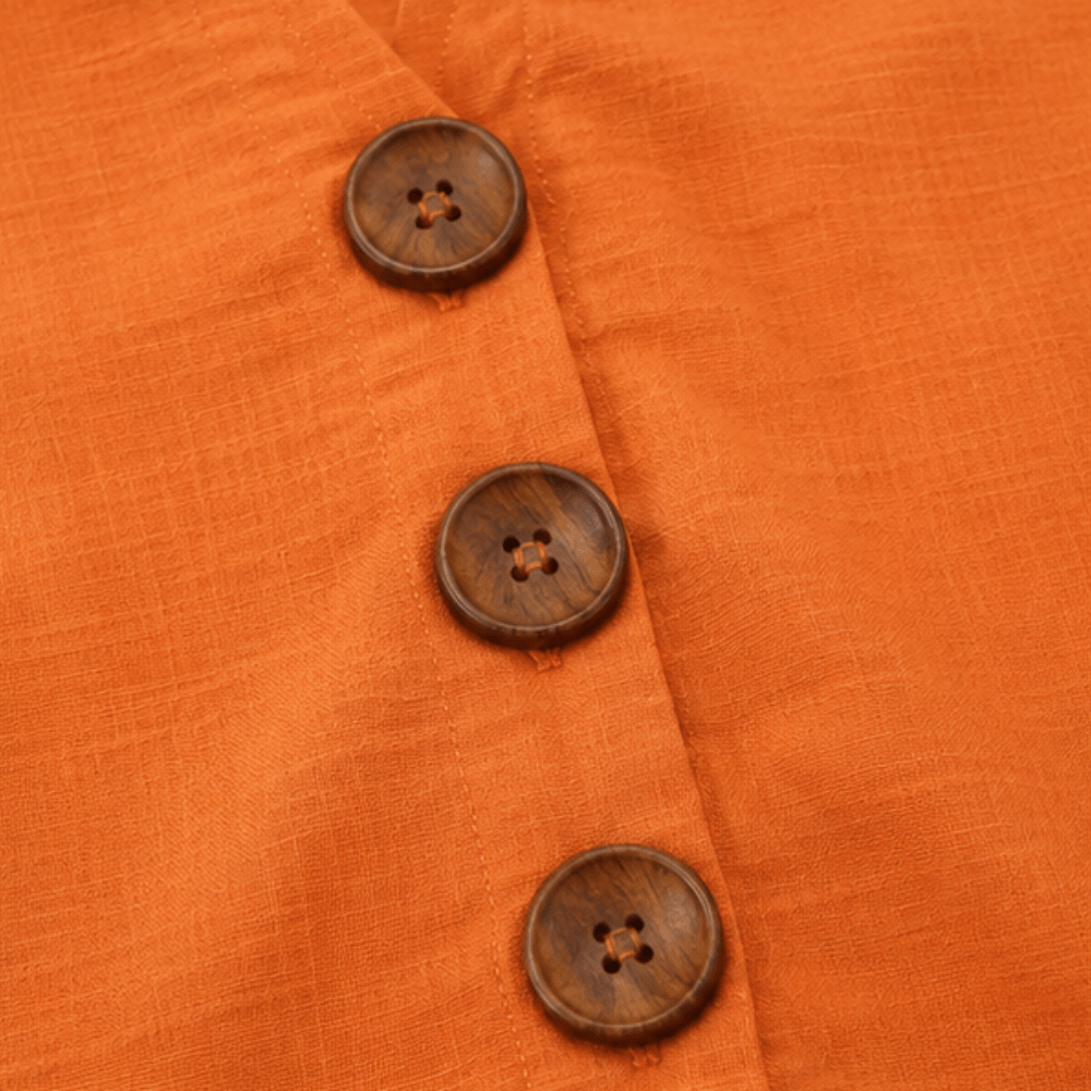 Laurelle V-Neck Ruffle Sleeve Blouse with Button Detail