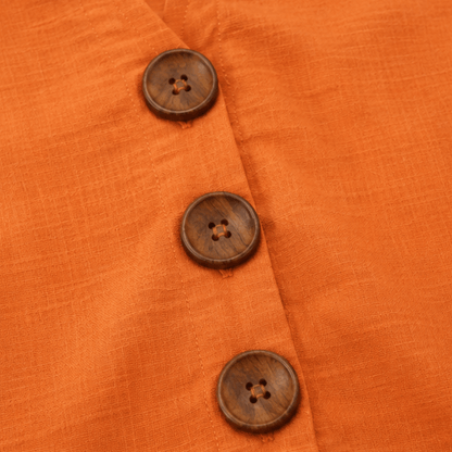 Laurelle V-Neck Ruffle Sleeve Blouse with Button Detail