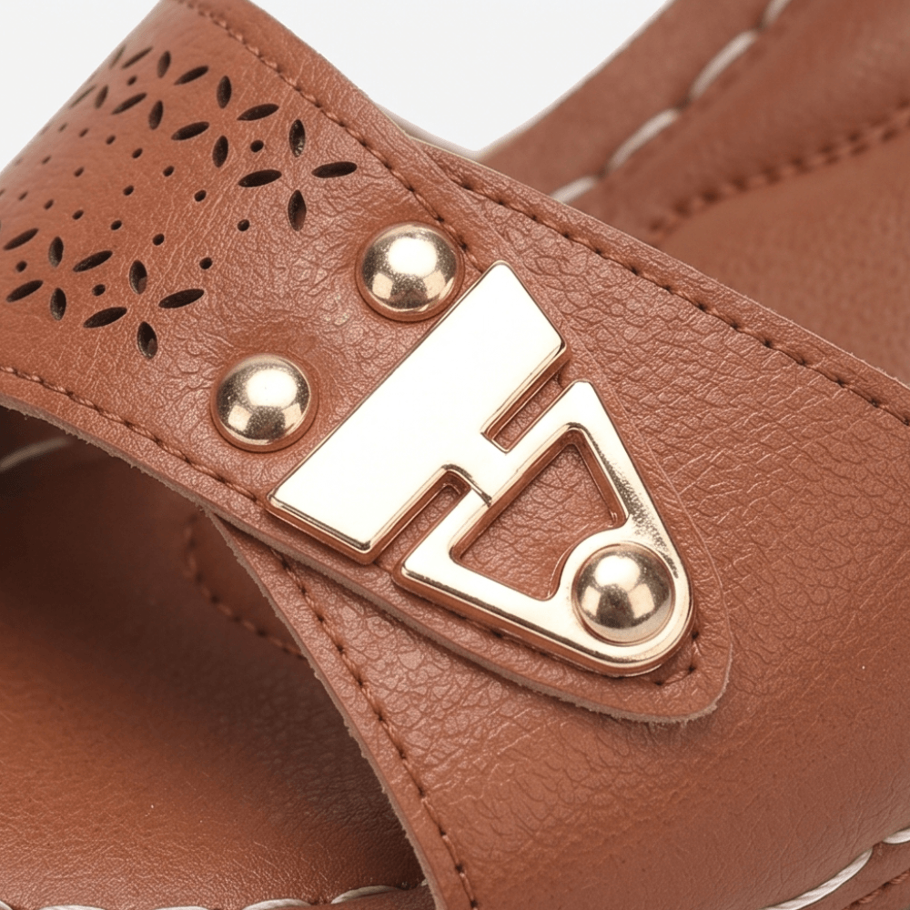 Women's Cushioned Block Heel Sandals with Buckle Ankle Strap