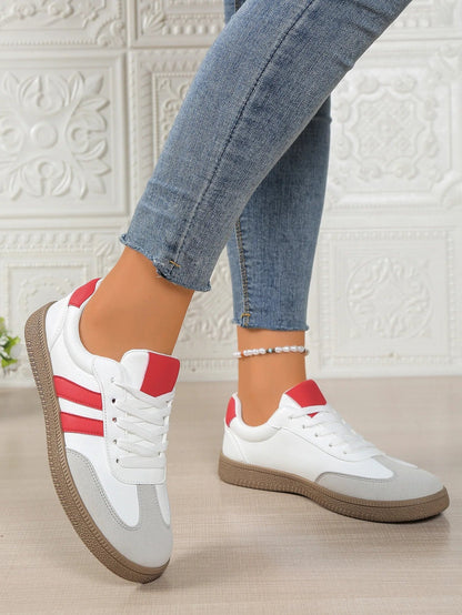 Pamela Panelled Lace-Up Women's Cushioned Sneakers with Arch Support