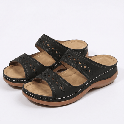 Women's Cushioned Wedge Sandals with Arch Support Footbed