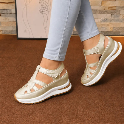 Women's Cushioned Platform Sandals with Adjustable Cage Strap