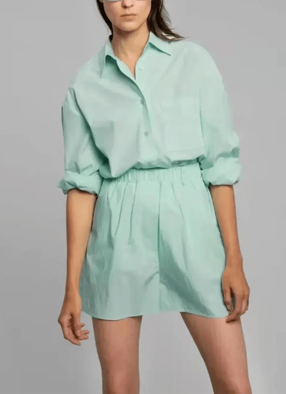 Calvindra Relaxed Linen Shirt and Shorts Two-Piece Co-Ord Set