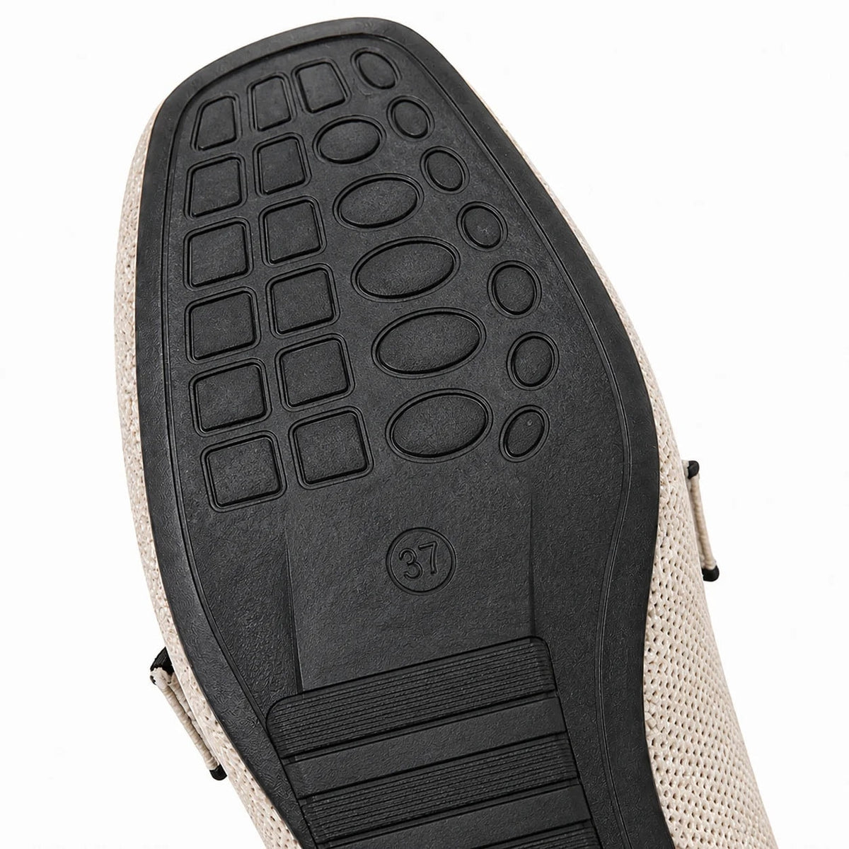 Crystal Buckle Square-Toe Knit Loafer Flats for Women