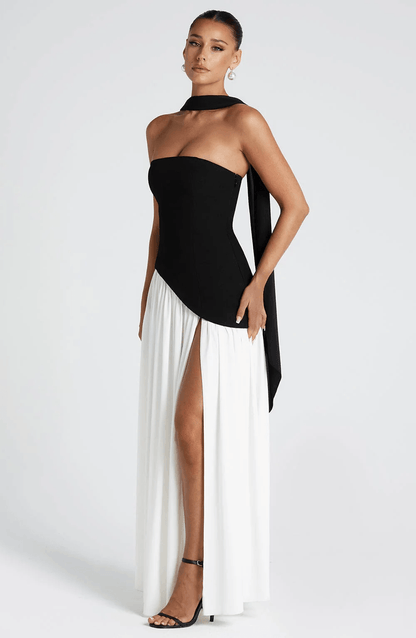 Strapless Split Formal Christmas Dress for Cocktail Evening Maxi Occasions