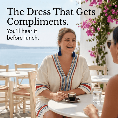 Embroidered Boho Kaftan Mini Dress for Women