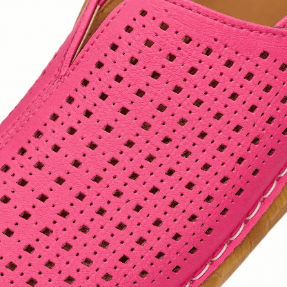 Perforated Wedge Slingback Sandals with Cushioned Sole for Women