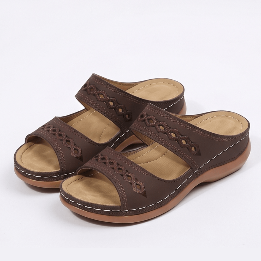 Women's Cushioned Wedge Sandals with Arch Support Footbed
