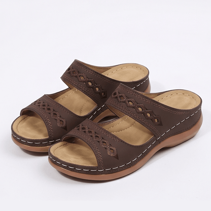 Women's Cushioned Wedge Sandals with Arch Support Footbed