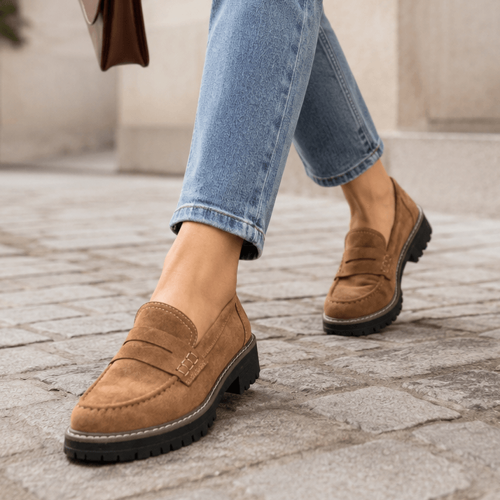 Women's Platform Loafers with Cushioned Comfort Footbed