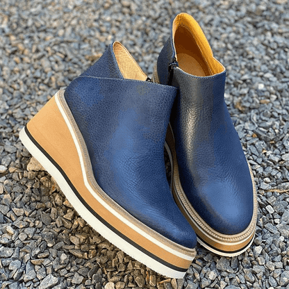 Madeline Rossi Platform Ankle Boots with Side Zip for Women