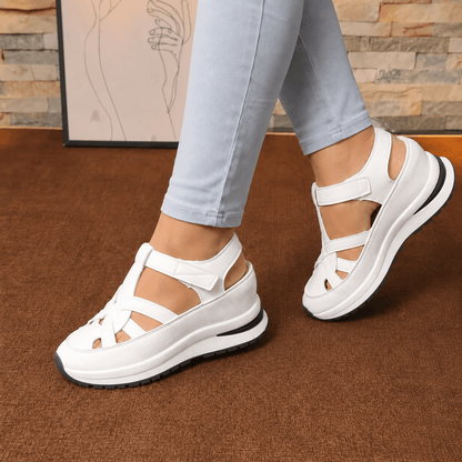 Women's Cushioned Platform Sandals with Adjustable Cage Strap
