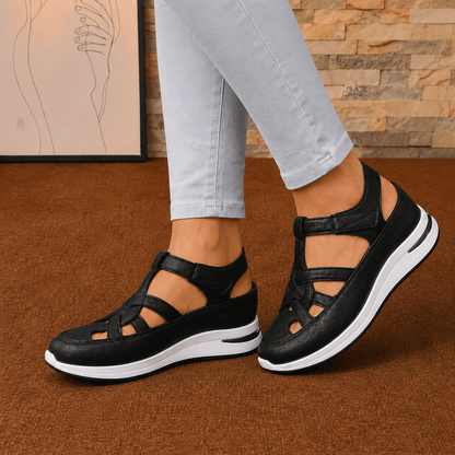 Women's Cushioned Platform Sandals with Adjustable Cage Strap
