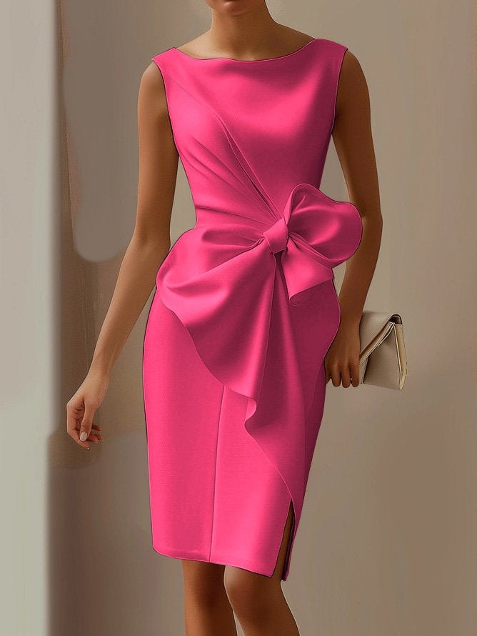 Cordelia Ashworth Bow Detail Midi Sheath Dress for Christmas Dress Occasions